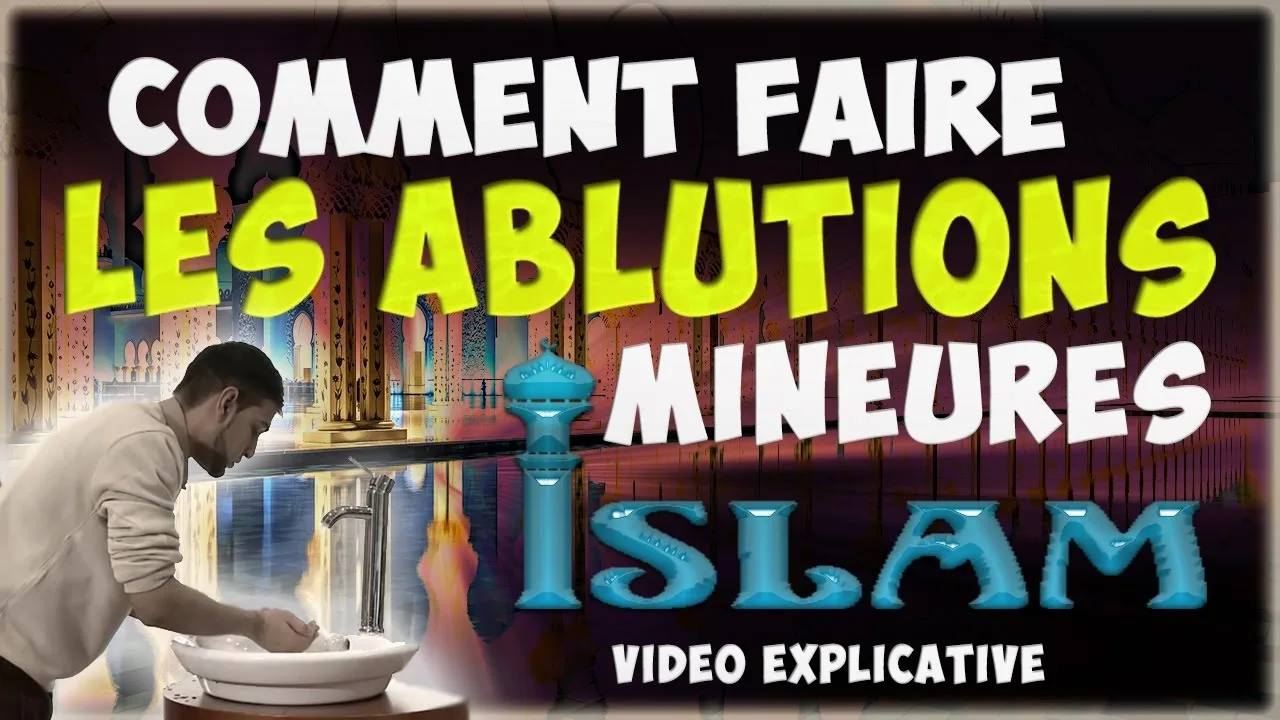 Infographie des étapes des ablutions islamiques (Wudu)