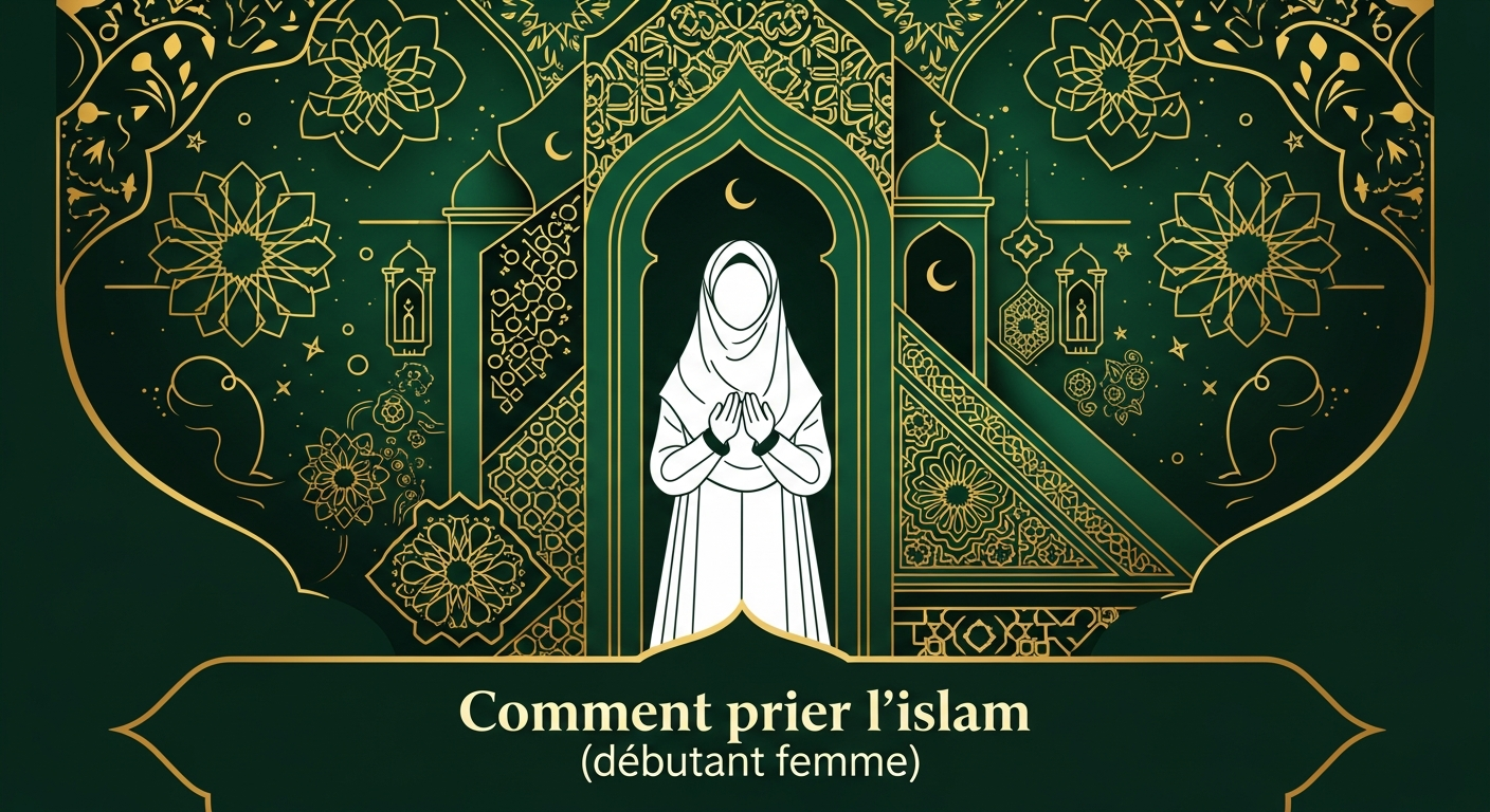 Femme en prière, position de la prosternation (Sujud)