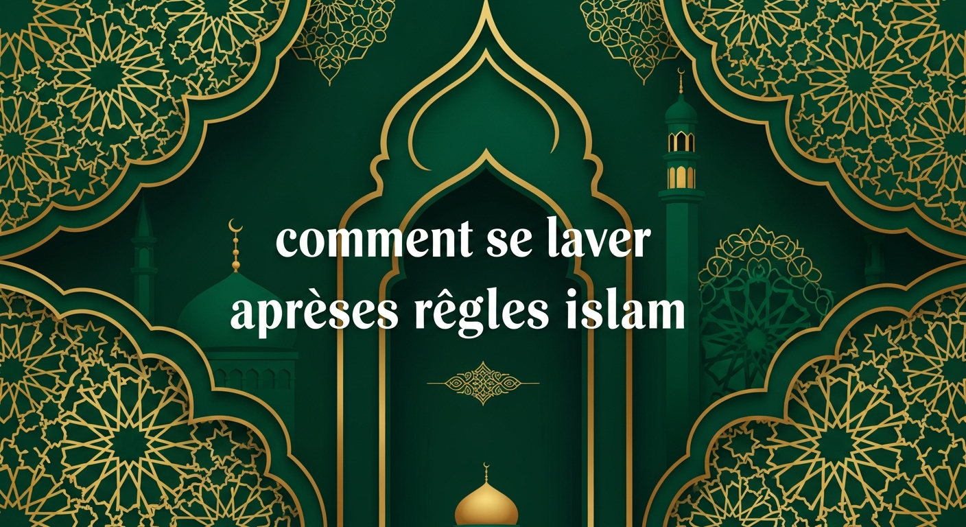 Illustration des étapes du ghusl pour femme en Islam