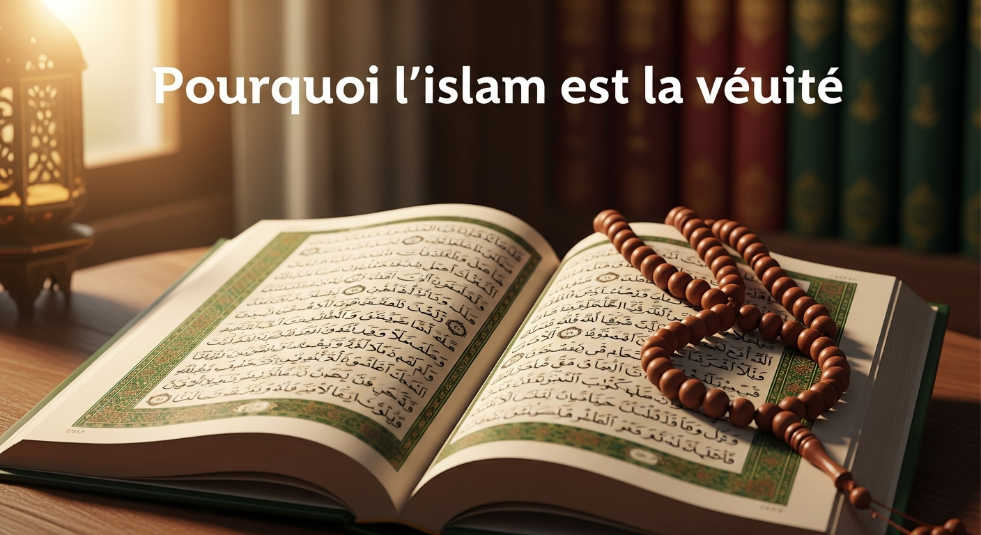 Un Coran ouvert avec une lumière dorée qui en émane, symbolisant la révélation divine