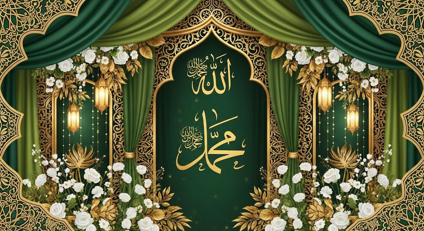 Cérémonie de mariage islamique avec témoins et imam