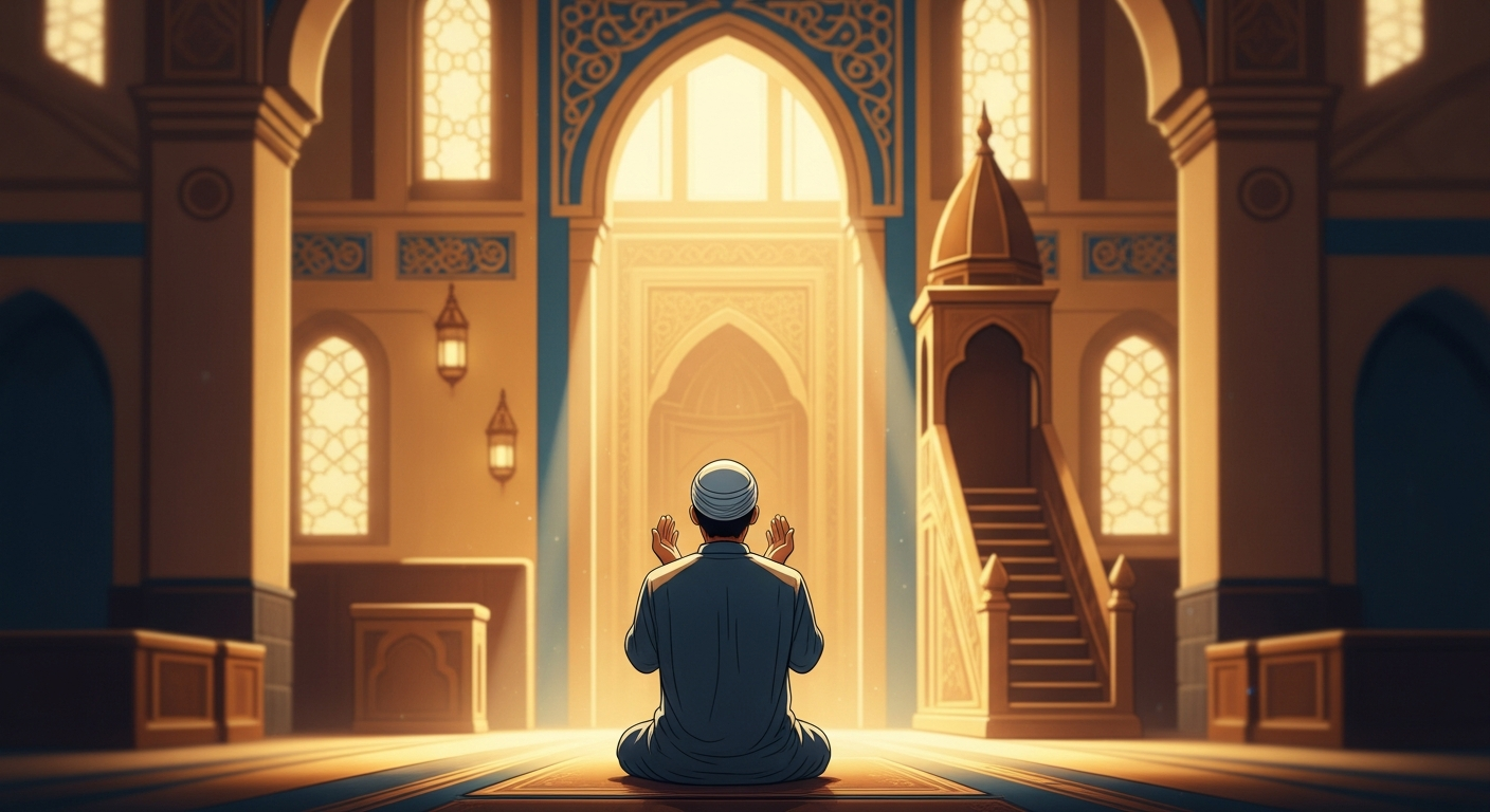 Musulman faisant une invocation les mains levées avant une opération chirurgicale