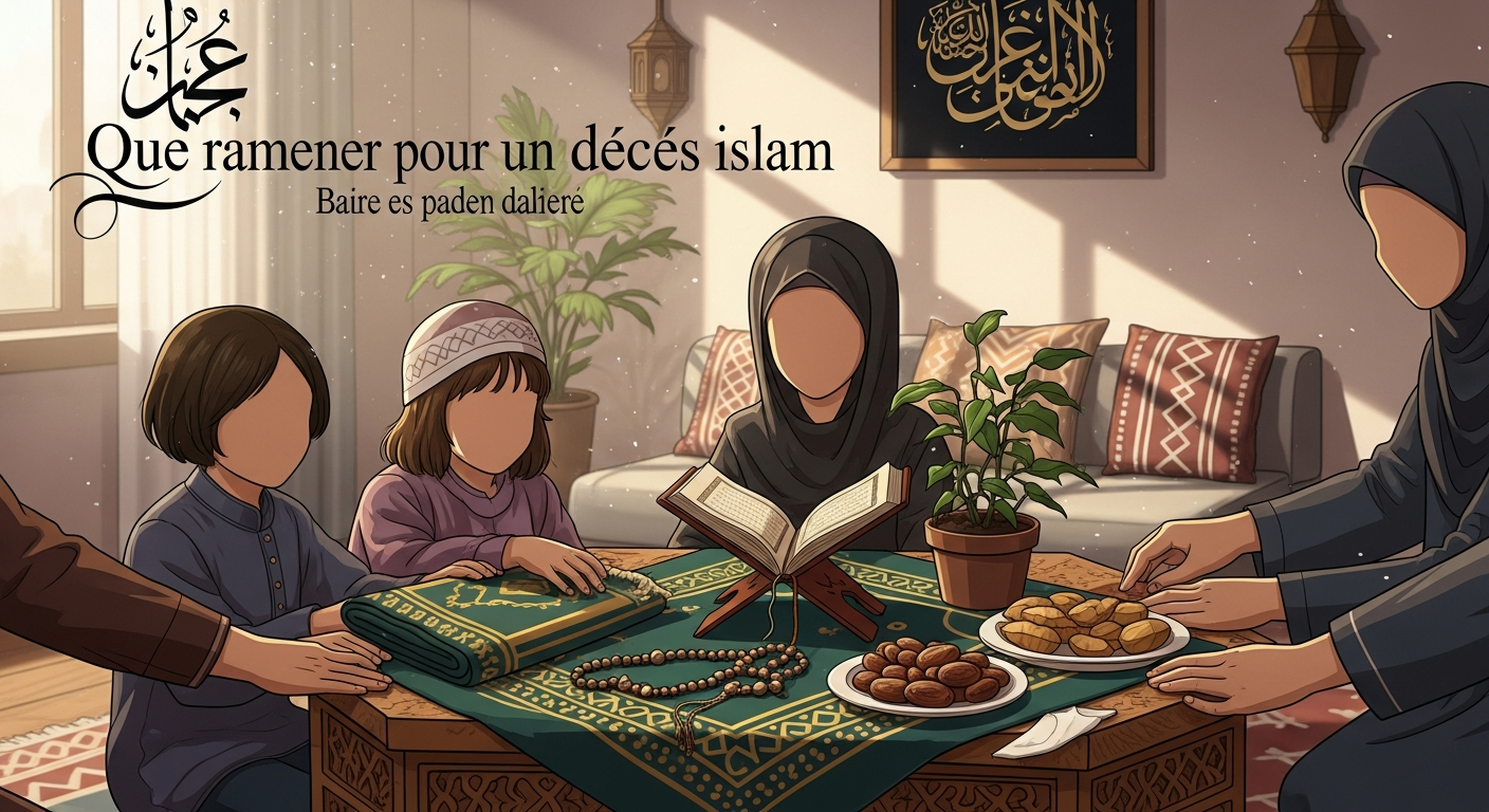 Famille musulmane recevant un soutien silencieux lors d