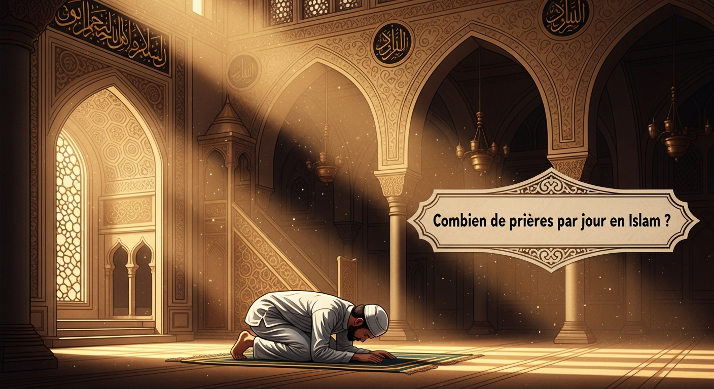 Musulman en prosternation (sujood) pendant la prière